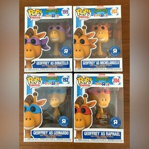 Funko POP! Geoffrey Teenage Mutant Ninja Turtles Toys R Us Exclusive SET OF 4